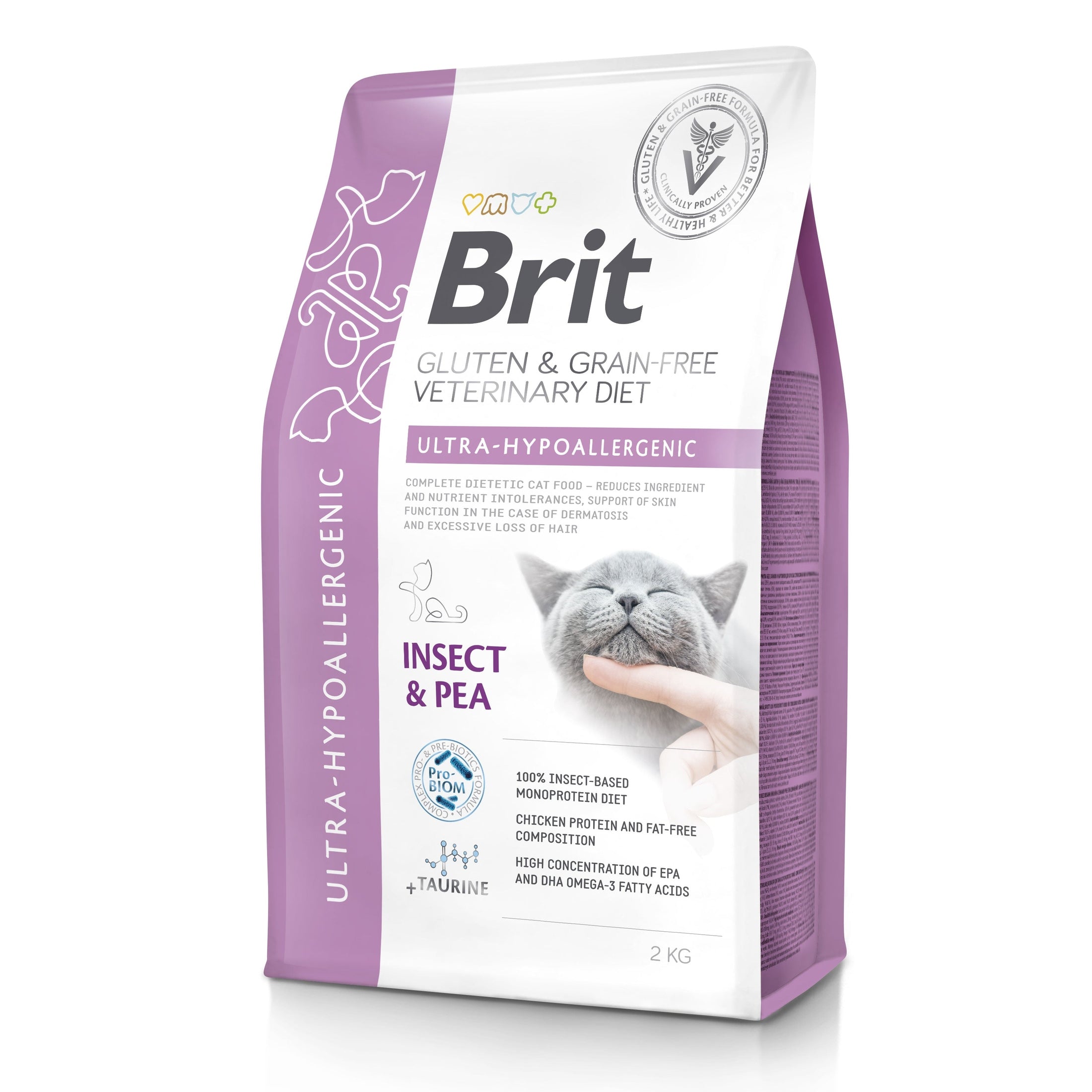 Brit Veterinary Diet Ultra-Hypoallergenic Gluten & Grain free Insect & Pea Cat Dry Food