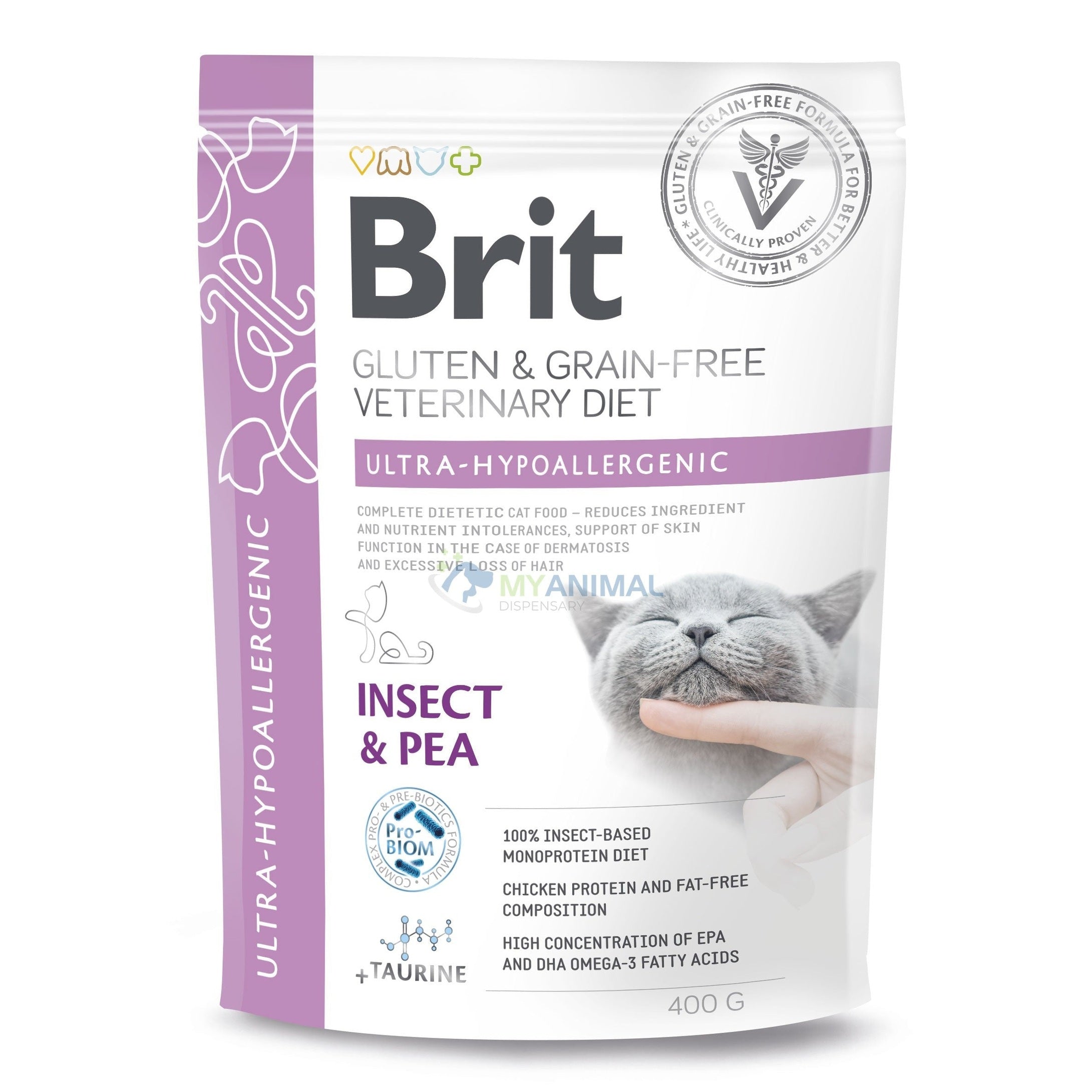 Brit Veterinary Diet Ultra-Hypoallergenic Gluten & Grain free Insect & Pea Cat Dry Food