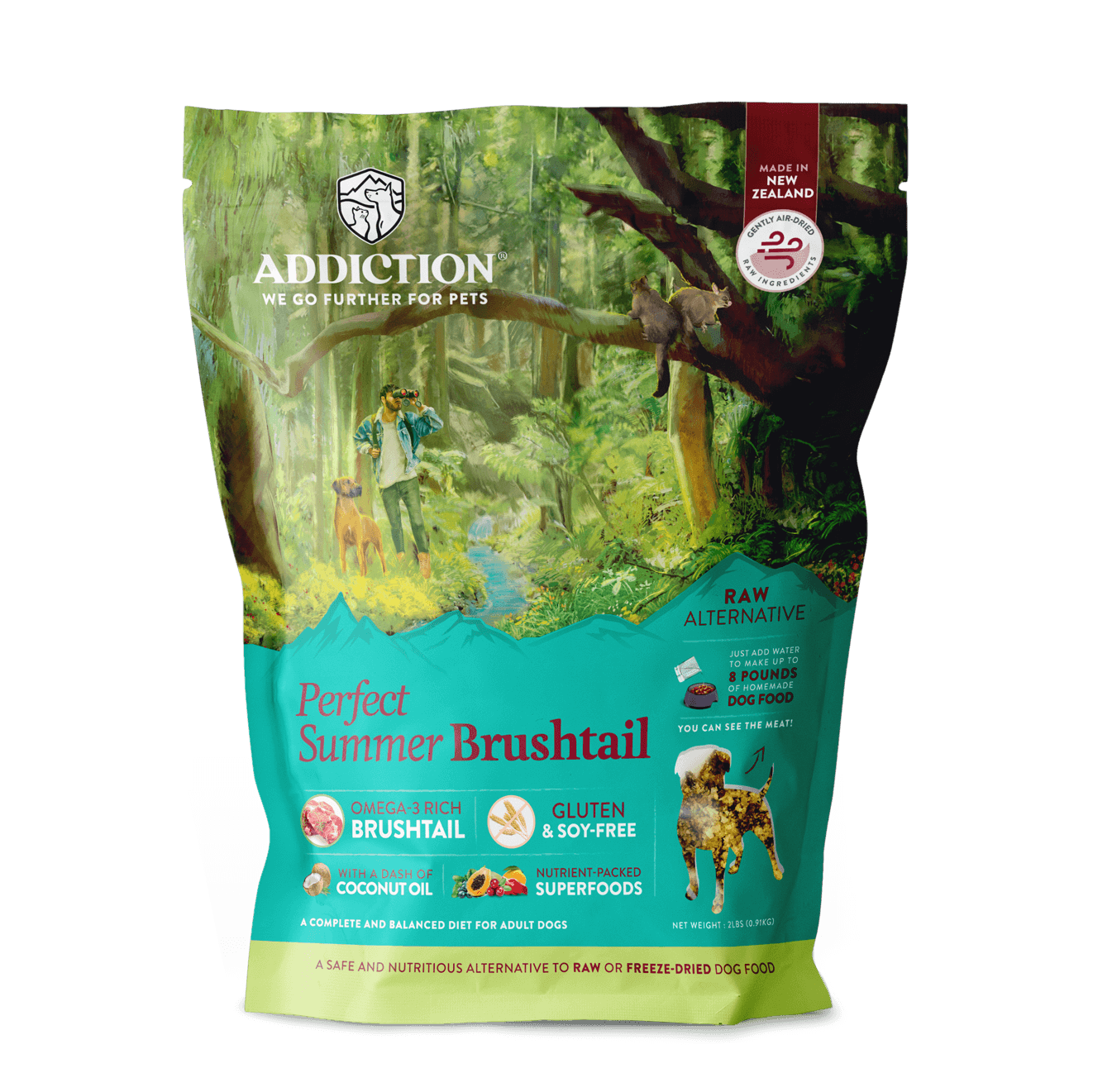 Addiction Perfect Summer Brushtail Grain-Free Raw Dehydrated Food for Dogs (2lbs)