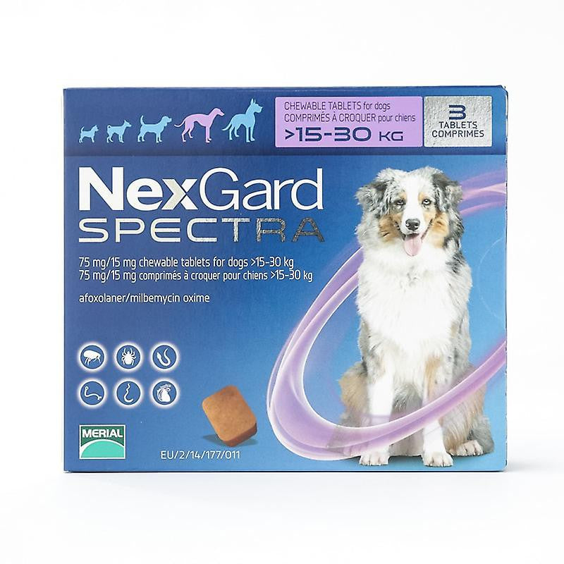 Nexgard Spectra Fleas Ticks Mites Heartworm Prevention for Large Dog (15-30Kg)