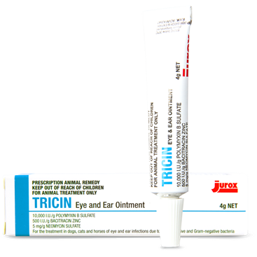 Tricin Antibiotics Eye and Ear Ointment for Dog Cats Pets 4g