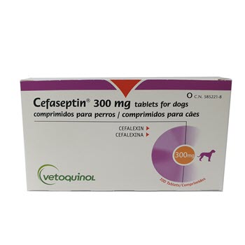 Vetoquinol Cefaseptin Skin Infections Urinary Tract Treatment Tablets (300mg)