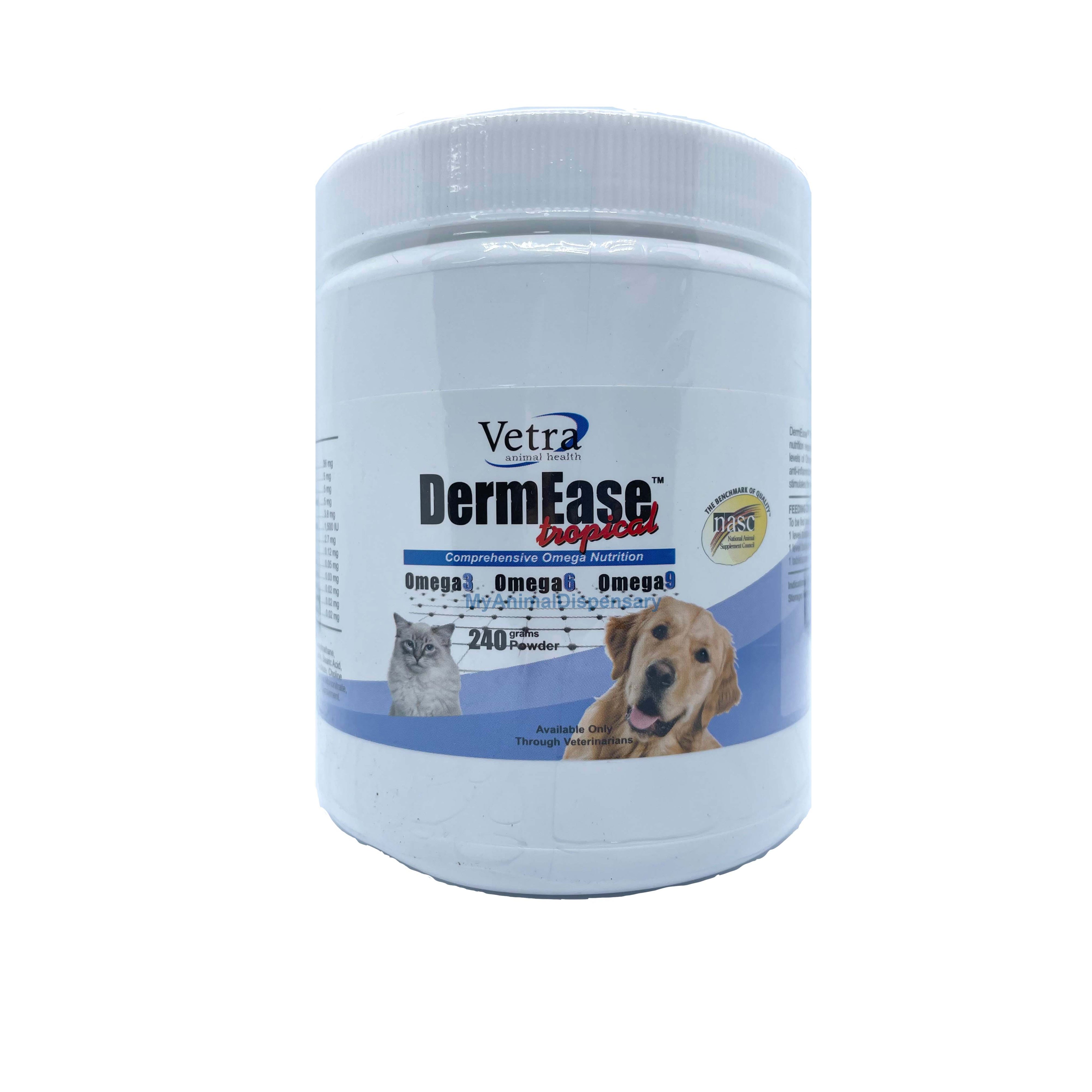 Vetra DermEase Tropical 240g - Complete Omega Nutrition for Dogs & Cats