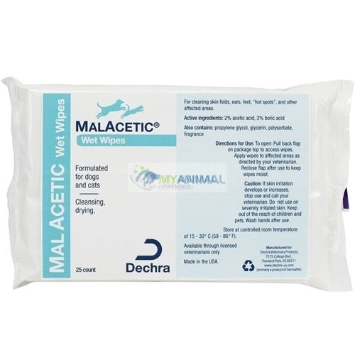 Dechra MalAcetic Wet Wipes for Dogs & Cats (25s) — My Animal Dispensary