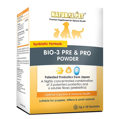 Natural Pet Bio 3 Pre & Pro Biotics Powder for Dogs Cats Pets