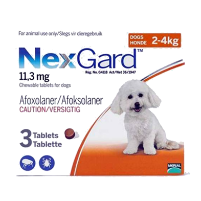 Nexgard Chewable Flavor Fleas Ticks Prevention for Small Dog (2-4Kg)