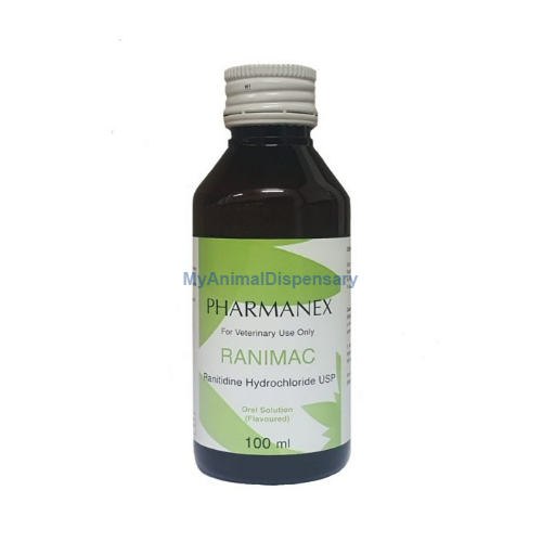 Ranimac Ranitidine Oral Solution for Dogs, Cats and Small Animals 100mL (15mg/mL)