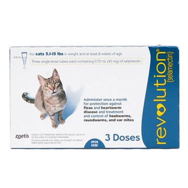 Revolution Heartworm Fleas Ticks Prevention for Cats Blue (5.1lbs to 15lbs)