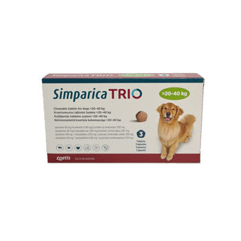 Simparica Trio Flea Tick Heartworm Prevention for Dogs (20 to 40Kg)
