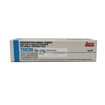 Triquin Inj Tricin Antibiotics Eye and Ear Ointment for Dog Cats Pets 4g — My ...