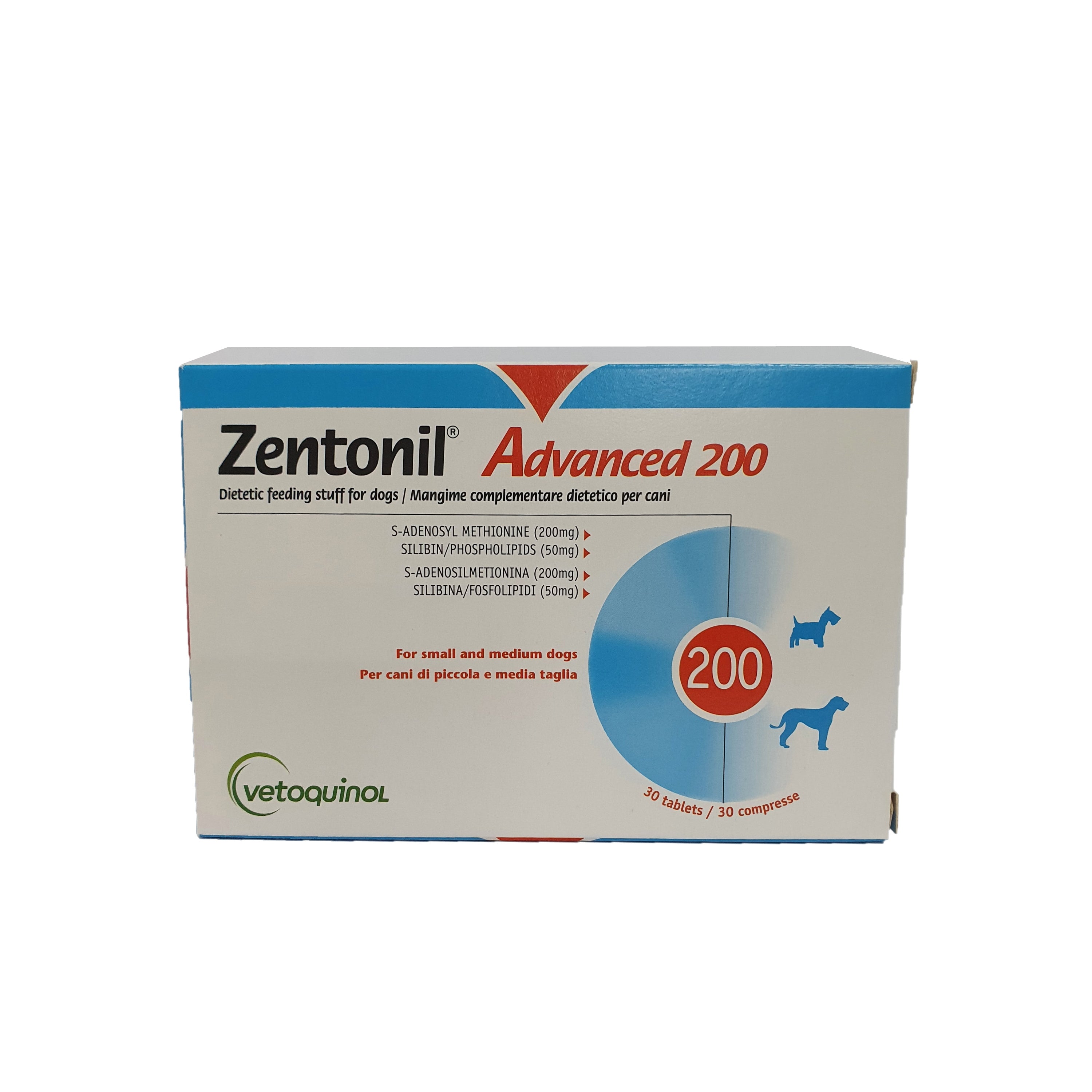 Vetoquinol Zentonil Advanced 200 Liver Function Support for Dogs Cats Pets