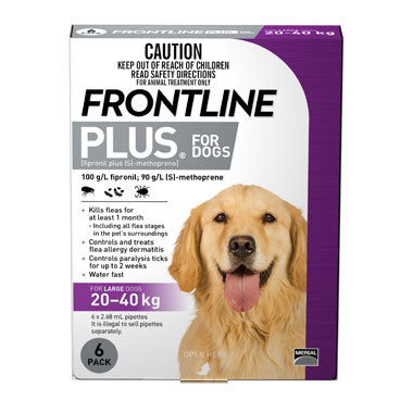 Frontline Plus Fleas Ticks Prevention for Large Dog (20.1 to 40Kg)