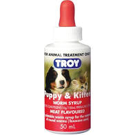 Troy Puppy & Kitten Worming Syrup 50mL