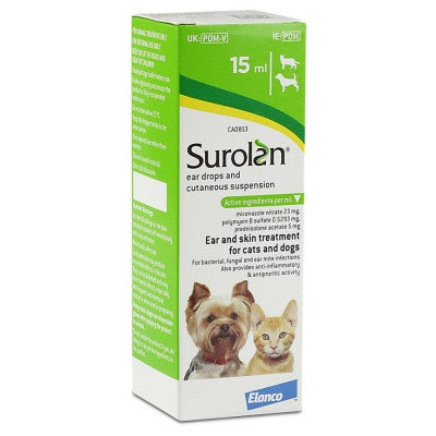 Surolan® Otic Ear Suspension for Dogs & Cats 15mL