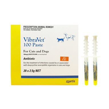 Zoetis VibraVet® Antibiotic Treatment Paste (Doxycycline 100mg/g) (2.5g syringe)